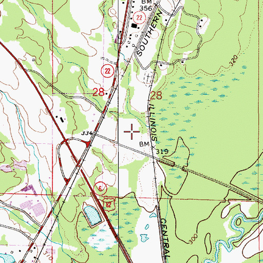 Topographic Map of Camp Maplesville, AL