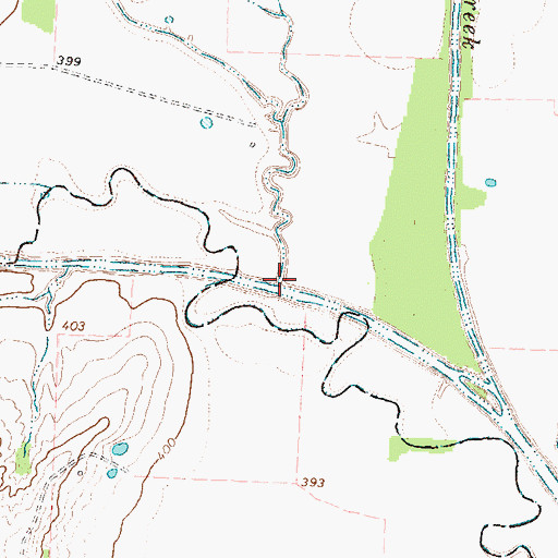 Topographic Map of Robertson Creek, TX