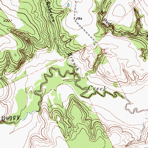 Topographic Map of Robeson Branch, TX