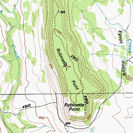 Topographic Map of Robinette Point, TX