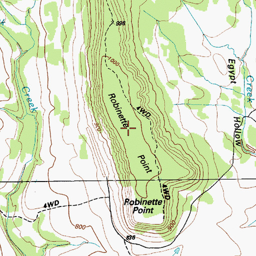 Topographic Map of Robinette Point, TX
