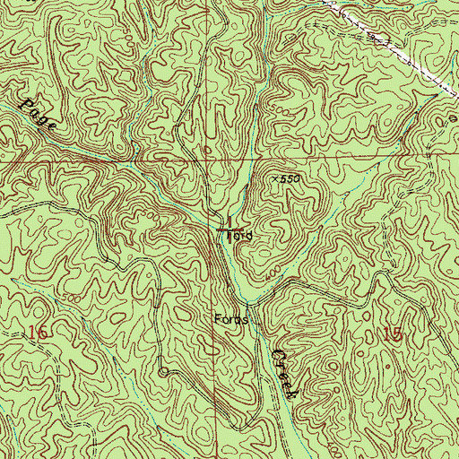 Topographic Map of Cane Creek, AL