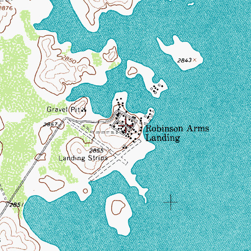 Topographic Map of Robinson Arms Landing, TX