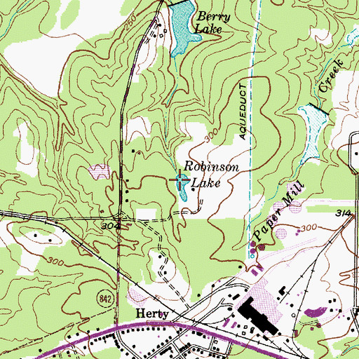 Topographic Map of Robinson Lake, TX