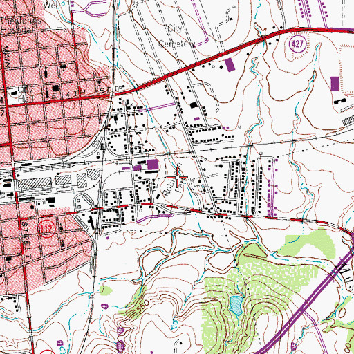 Topographic Map of Robinson Park, TX