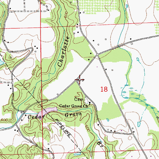 Topographic Map of Cedar Grove School (historical), AL