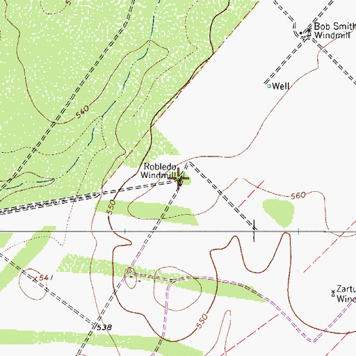 Topographic Map of Robledo Windmill, TX