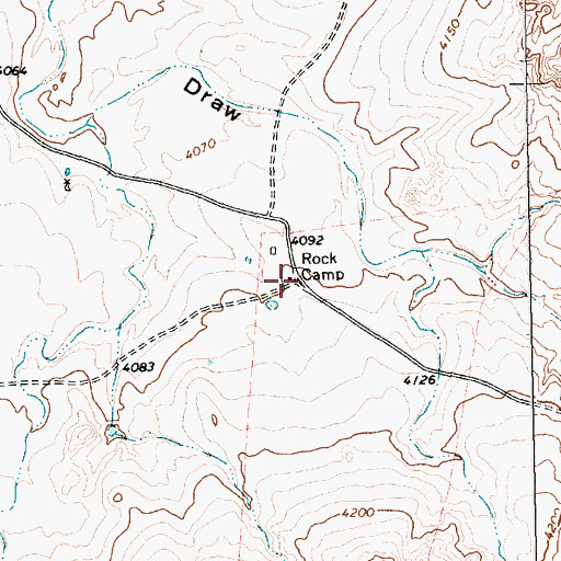 Topographic Map of Rock Camp, TX