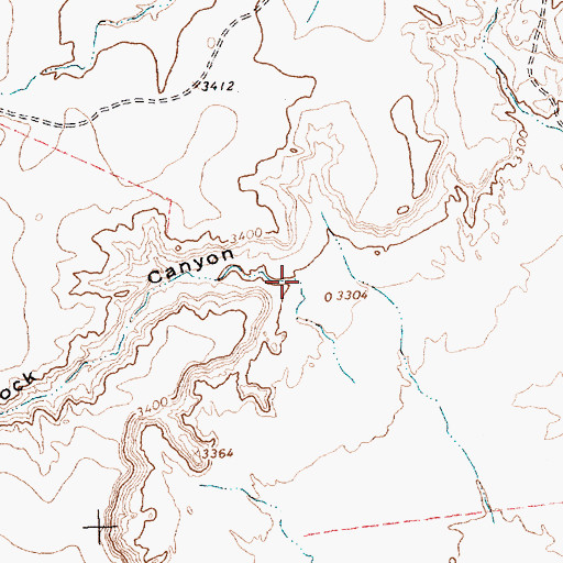 Topographic Map of Rock Canyon, TX