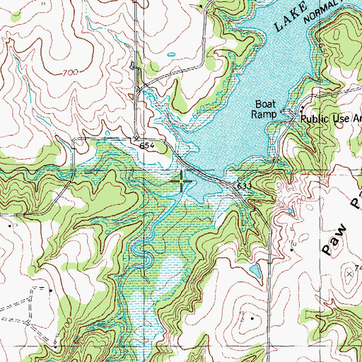 Topographic Map of Rock Creek, TX