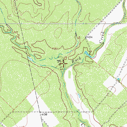 Topographic Map of Rock Creek, TX