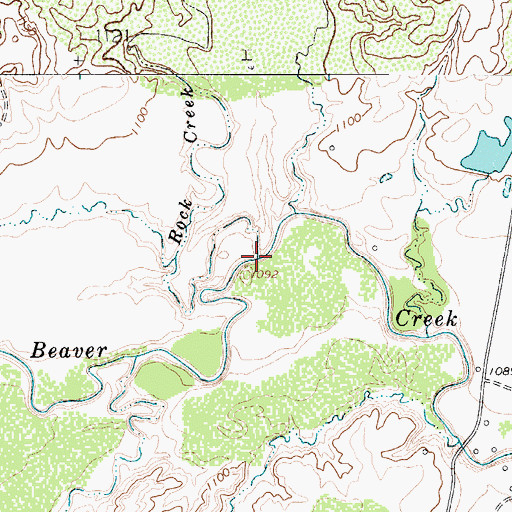Topographic Map of Rock Creek, TX