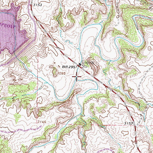 Topographic Map of Rock Creek, TX