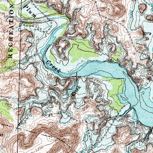 Topographic Map of Rock Creek, TX