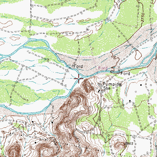Topographic Map of Rock Creek, TX