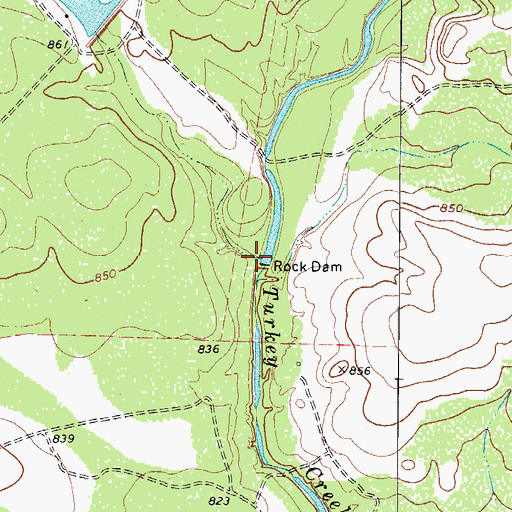 Topographic Map of Rock Dam, TX