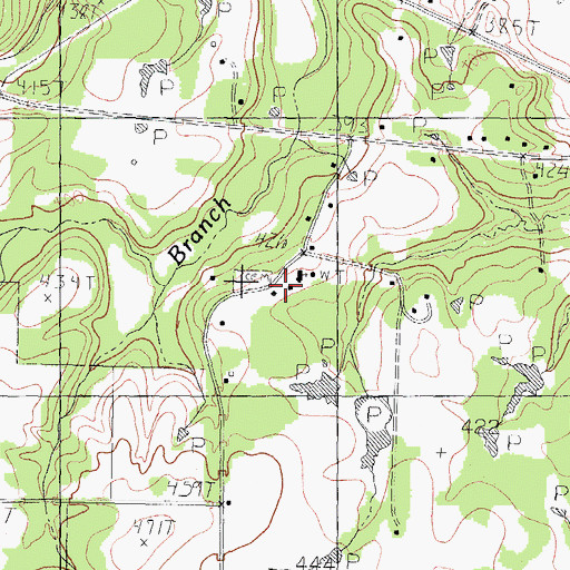 Topographic Map of Rock Hill Church, TX