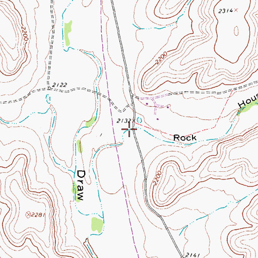 Topographic Map of Rock House Canyon, TX