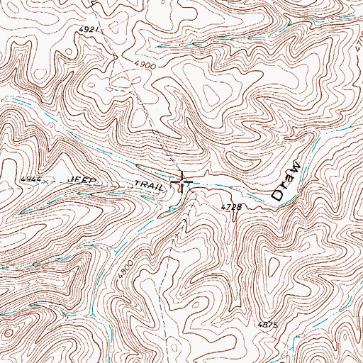 Topographic Map of Rock House Draw, TX