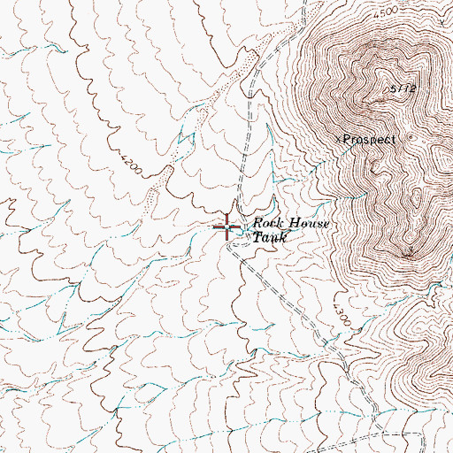 Topographic Map of Rock House Tank, TX