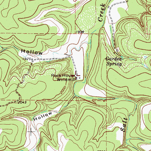 Topographic Map of Rock House Windmill, TX
