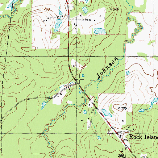 Topographic Map of Rock Island, TX
