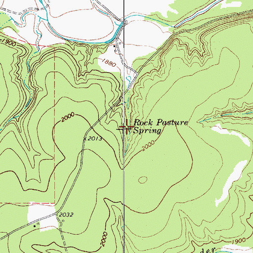 Topographic Map of Rock Pasture Spring, TX