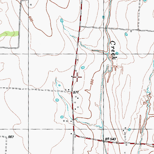 Topographic Map of Rock Point School, TX