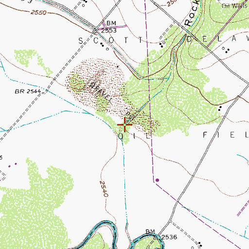 Topographic Map of Rock Quarry Draw, TX