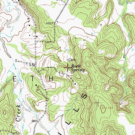 Topographic Map of Rock Spring, TX