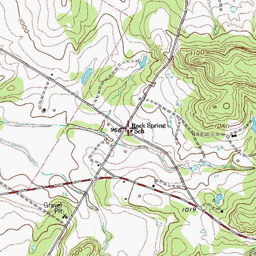 Topographic Map of Rock Spring School, TX