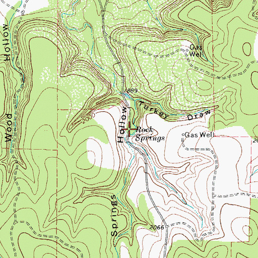 Topographic Map of Rock Springs, TX