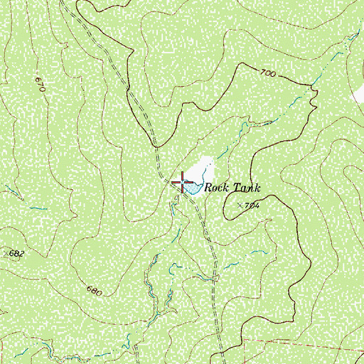 Topographic Map of Rock Tank, TX