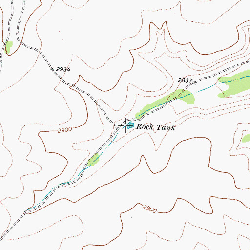 Topographic Map of Rock Tank, TX