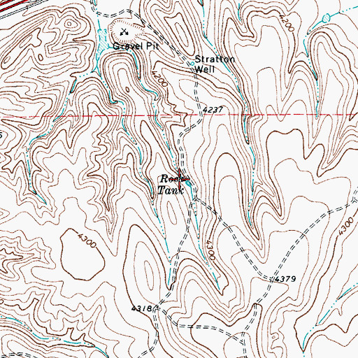 Topographic Map of Rock Tank, TX