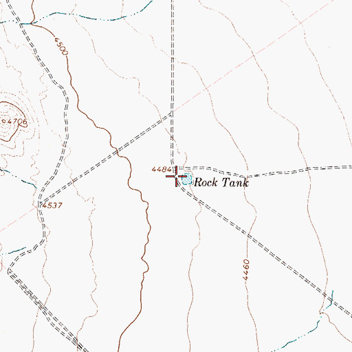 Topographic Map of Rock Tank, TX