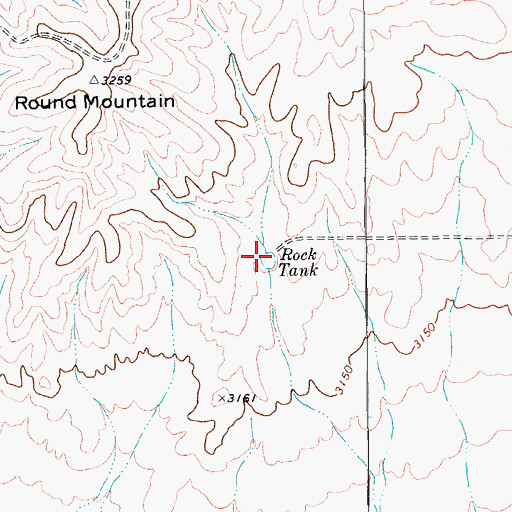 Topographic Map of Rock Tank, TX
