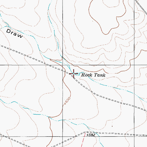Topographic Map of Rock Tank, TX