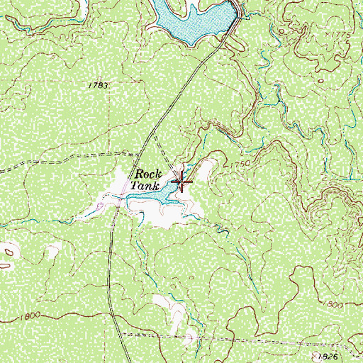 Topographic Map of Rock Tank, TX