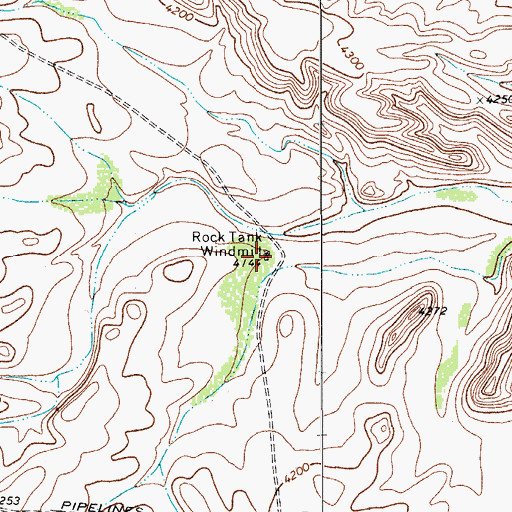 Topographic Map of Rock Tank Windmill, TX