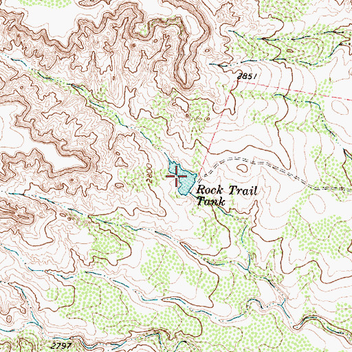 Topographic Map of Rock Trail Tank, TX