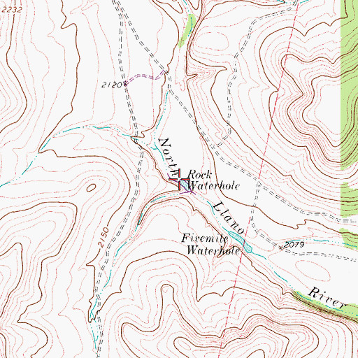 Topographic Map of Rock Waterhole, TX