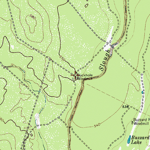 Topographic Map of Rockhole Windmill, TX
