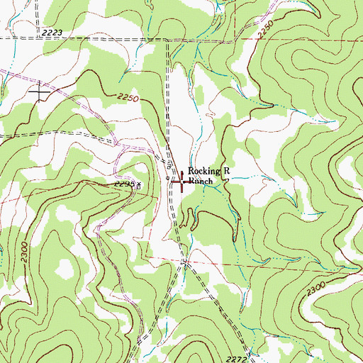 Topographic Map of Rocking R Ranch, TX