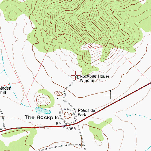 Topographic Map of Rockpile House Windmill, TX