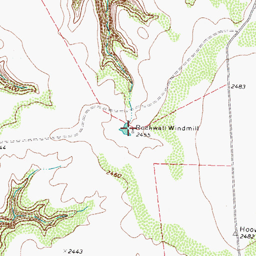 Topographic Map of Rockwall Windmill, TX