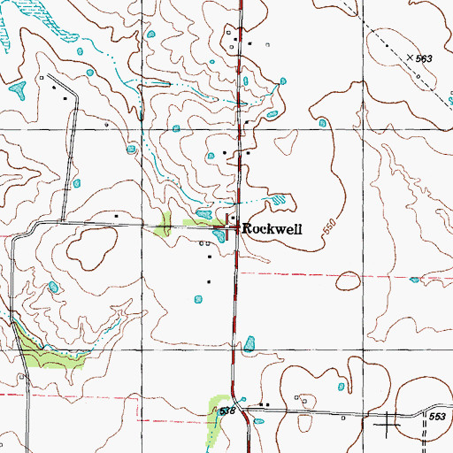 Topographic Map of Rockwell, TX