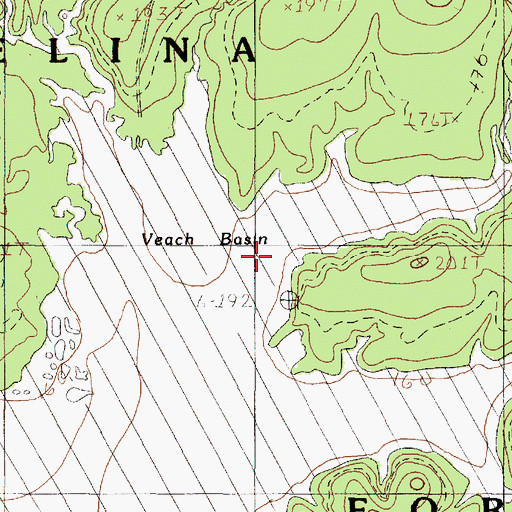 Topographic Map of Rocky Branch, TX