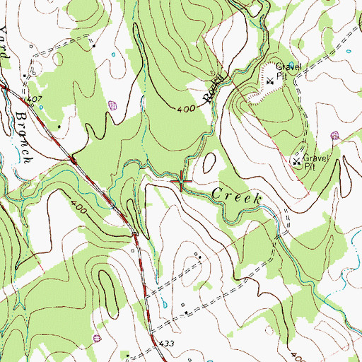 Topographic Map of Rocky Branch, TX
