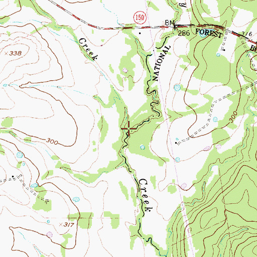 Topographic Map of Rocky Creek, TX